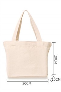 SKCB006  custom-made canvas bag design net color zipper canvas bag canvas bag supplier 30*20*10 40*30*10 45*35*15 back view